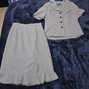 Sweet suit woman top and skirt set